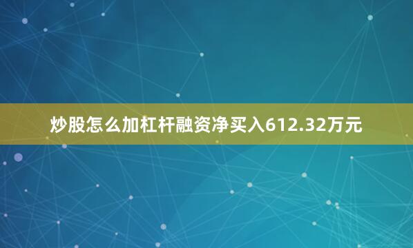 炒股怎么加杠杆融资净买入612.32万元